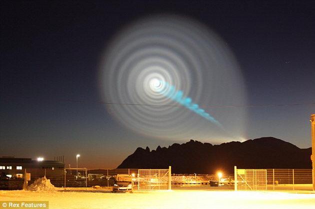 A mysterious giant spiral of light that dominated the sky over Norway on Wednesday has stunned experts - raising the possibility of an entirely new astral phenomenon. Witnesses across Norway all described seeing a spinning 
