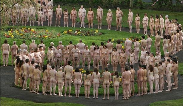 1000 people pose naked to celebrate artist LS