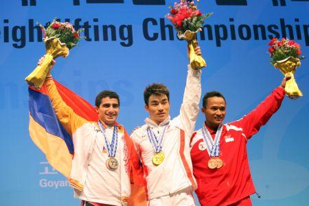 Liao&nbsp;Hui&nbsp;of&nbsp;China&nbsp;claimed&nbsp;the&nbsp;gold&nbsp;medal&nbsp;in&nbsp;the&nbsp;men's&nbsp;69kg&nbsp;category&nbsp;at&nbsp;the&nbsp;world&nbsp;weightlifting&nbsp;championships&nbsp;here&nbsp;on&nbsp;Sunday.