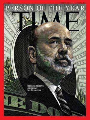 TIME magazine has named Federal Reserve Bank Chairman Ben Bernanke its 2009 "Person of the Year".(Xinhua/AFP Photo)