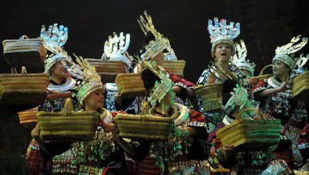 Actors&nbsp;perform&nbsp;a&nbsp;song&nbsp;and&nbsp;dance&nbsp;drama&nbsp;named&nbsp;Yangasha&nbsp;in&nbsp;Guiyang,&nbsp;capital&nbsp;of&nbsp;southwest&nbsp;China's&nbsp;Guizhou&nbsp;Province,&nbsp;on&nbsp;Dec.&nbsp;27,&nbsp;2009.&nbsp;The&nbsp;drama&nbsp;was&nbsp;rearranged&nbsp;from&nbsp;an&nbsp;old&nbsp;narrative&nbsp;poem&nbsp;of&nbsp;Miao&nbsp;ethnic&nbsp;group&nbsp;"Maiden&nbsp;Yangasha",&nbsp;which&nbsp;was&nbsp;honored&nbsp;as&nbsp;"the&nbsp;most&nbsp;beautiful&nbsp;song&nbsp;of&nbsp;Miao&nbsp;ethnic&nbsp;group".&nbsp;(Xinhua/Ou&nbsp;Dongqu)