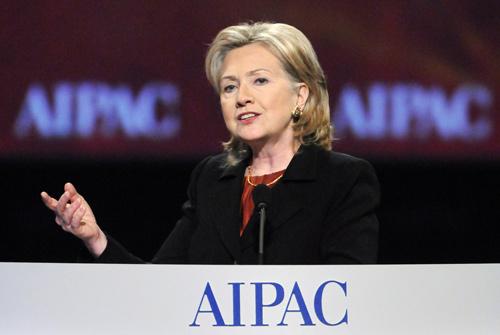 US Secretary of State Hillary Clinton speaks to the American Israel Public Affairs Committee annual policy conference in Washington, March 22, 2010. (Xinhua/Reuters Photo)