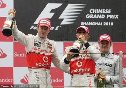 McLaren finished one-two in the 2010 Formula One Chinese Grand Prix in Shanghai on Sunday. 