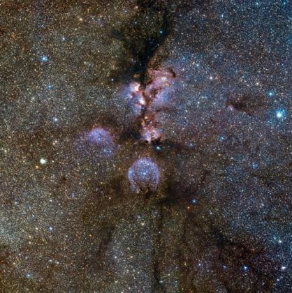This new image of the Cat’s Paw Nebula reveals new details laid bare by the near-infrared imaging of the VISTA (Visible and Infrared Survey Telescope for Astronomy) telescope at the Paranal Observatory in Chile.  The Cat's Paw Nebula, NGC 6334, is a huge stellar nursery, the birthplace of hundreds of massive stars in our galaxy.(Photo: tech.sina.com.cn) 