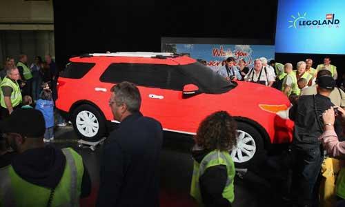 Lego bricks as it sits on the assembly line before a reveal at Ford's 