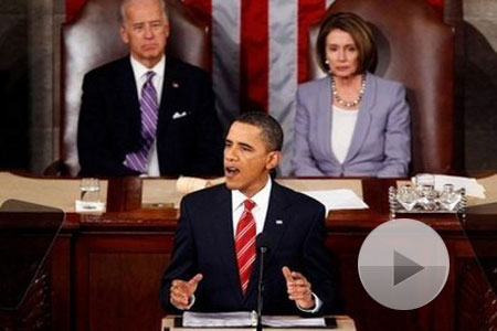Obama focuses on economy in his 1st State of the Union address