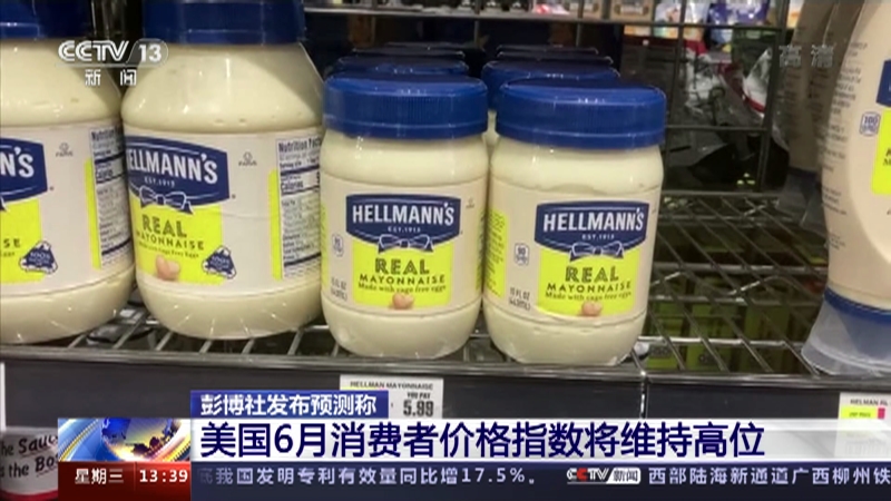 [新闻直播间]彭博社发布预测称 美国6月消费者价格指数将维持高位_CCTV节目官网-CCTV-13_央视网(cctv.com)