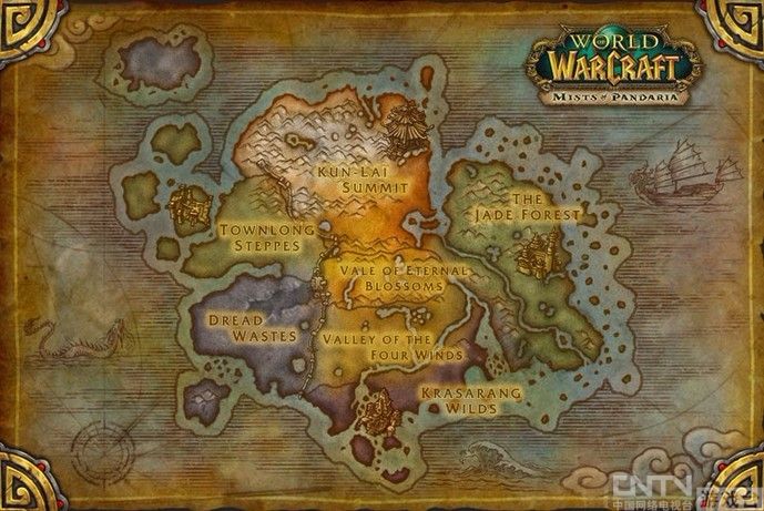 魔兽世界5.0全新大陆:潘达利亚区域地图一览