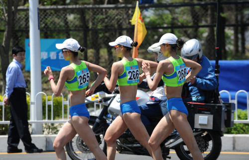 [高清组图] 全运会20公里女团竞走 江苏夺冠