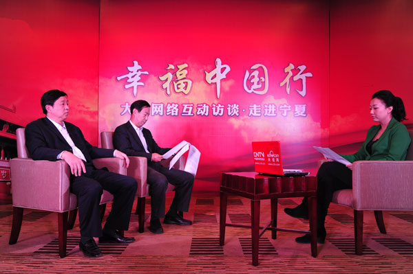 宁夏回族自治区政府副主席郝林海、中国石化宁夏石油分公司总经理王志坤