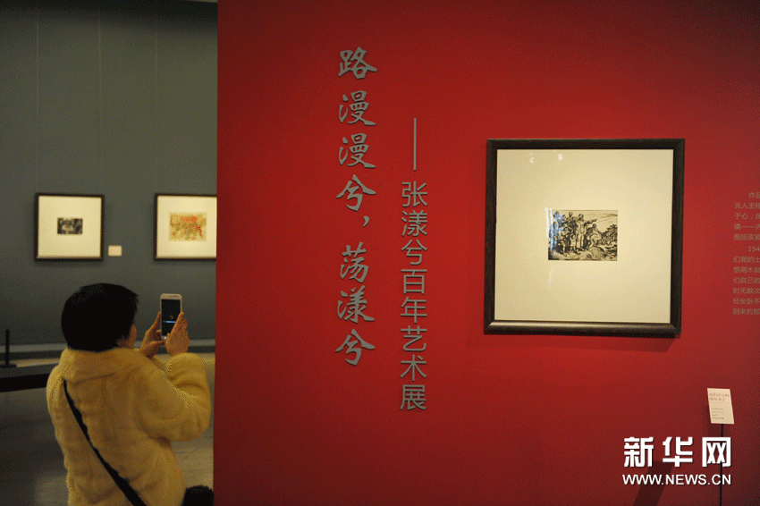 （1）12月26日，一名观众在中国美术馆参观拍摄展出的张漾兮作品。