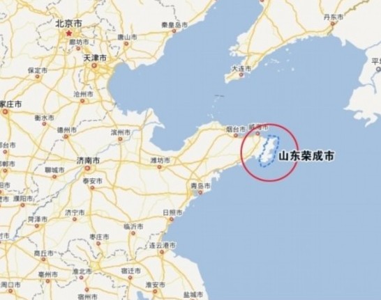 中国空军一架苏-27战机在山东荣成附近海域坠毁.