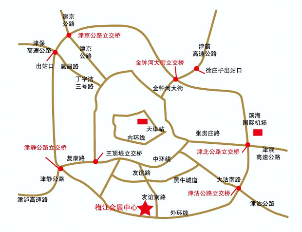 天津国际石材展梅江会展中心交通路线图_中国