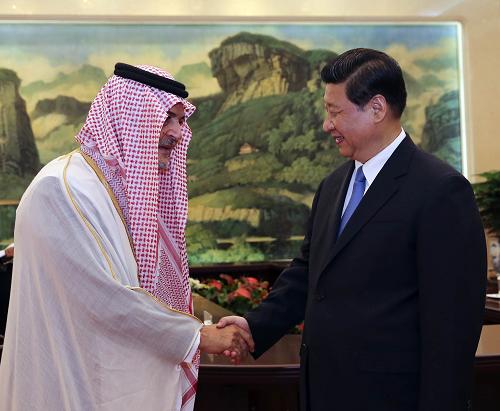 5月17日，国家主席习近平在北京会见沙特外交大臣费萨尔亲王。记者 丁林 摄