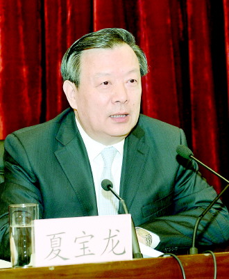 图为浙江省委书记、省人大常委会主任夏宝龙。