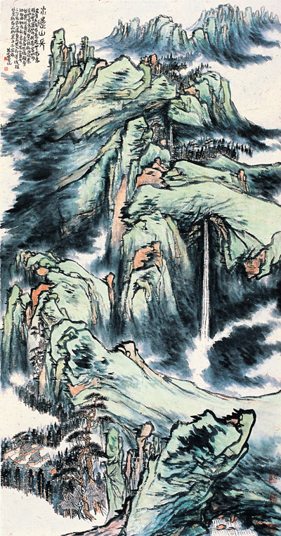 陈十田-6尺大画,尺寸205.105《水远山长》