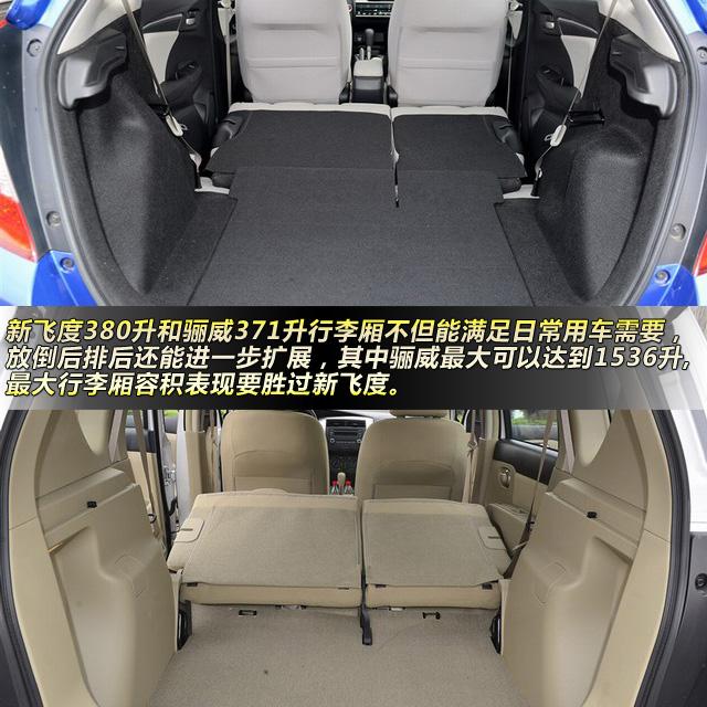 放倒后排后还能进一步扩展,其中骊威最大可以达到1536升