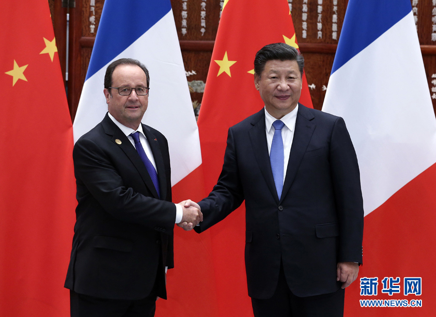 9月5日，国家主席习近平在杭州会见来华出席二十国集团领导人峰会的法国总统奥朗德。