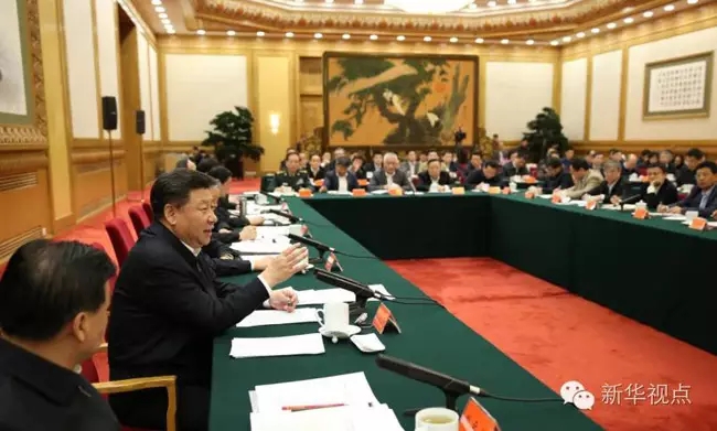 2016年4月19日，习近平在北京主持召开网络安全和信息化工作座谈会并发表重要讲话。 新华社记者兰红光摄