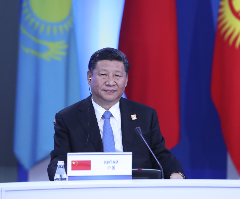 6月9日，国家主席习近平在哈萨克斯坦首都阿斯塔纳出席上海合作组织成员国元首理事会第十七次会议并发表重要讲话。