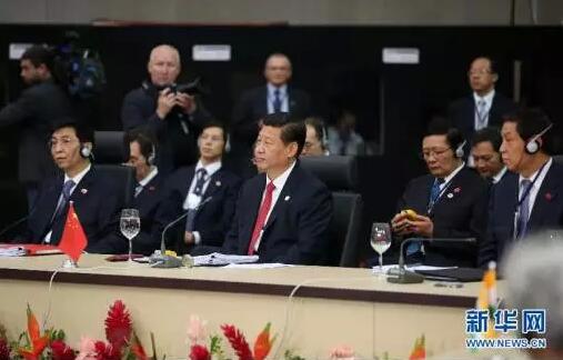 　　2014年7月15日，国家主席习近平在巴西福塔莱萨出席金砖国家领导人第六次会晤。新华社记者 李学仁 摄