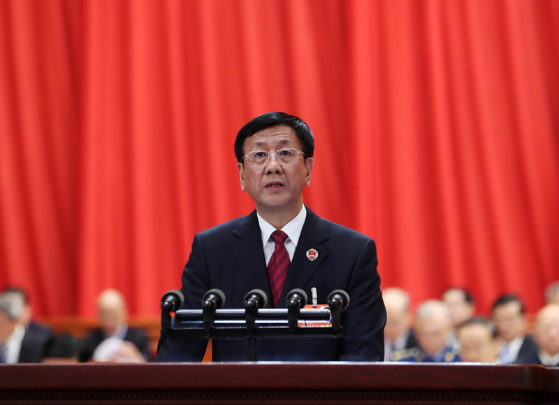 3月9日，十三届全国人大一次会议在北京人民大会堂举行第二次全体会议。曹建明作《最高人民检察院工作报告》。