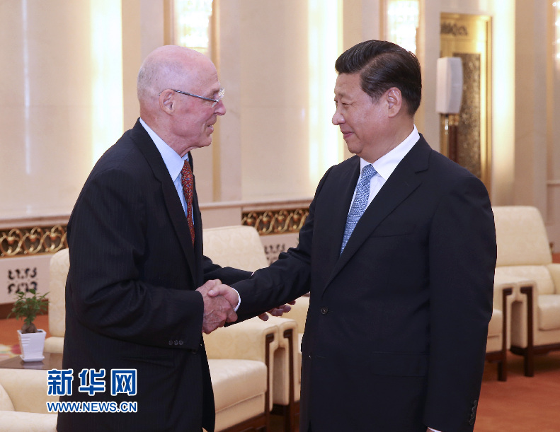 7月2日，国家主席习近平在北京人民大会堂会见美国前财长保尔森。新华社记者 庞兴雷 摄