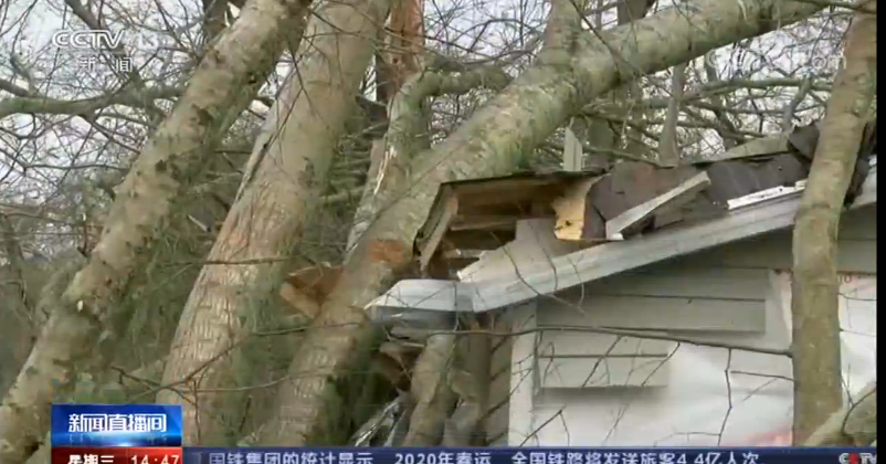 实拍!美国多地暴风雪龙卷风6000万人受影响 恶劣天气已致死15人   