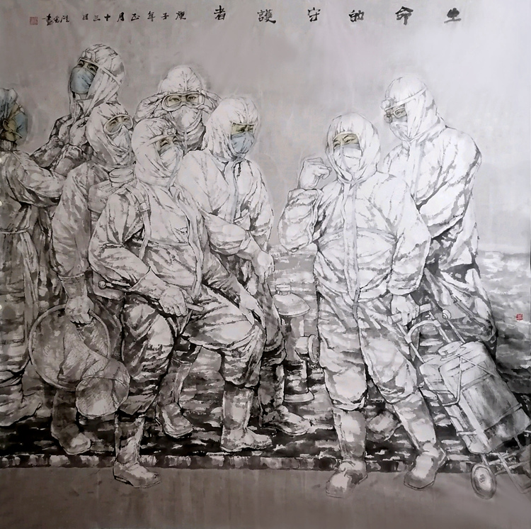 《生命的守护者》张澄光 中国画