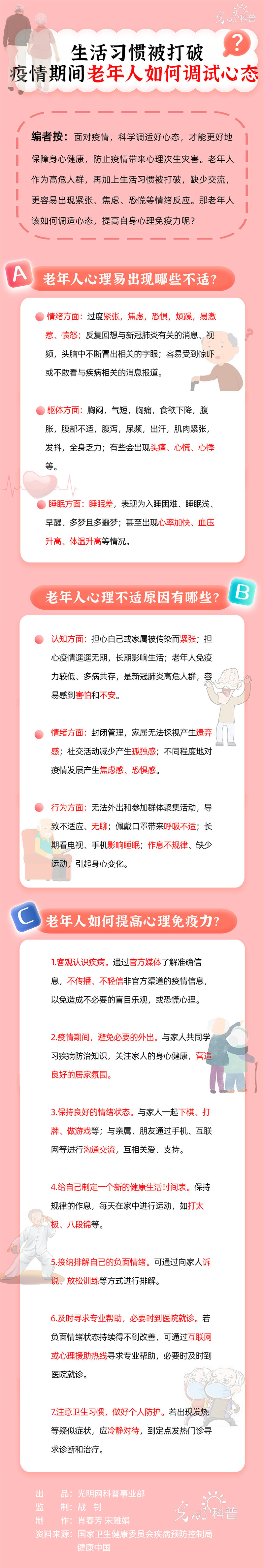 『心理』【防疫科普·心理篇】生活习惯被打破 疫情期间老年人如何调试心态