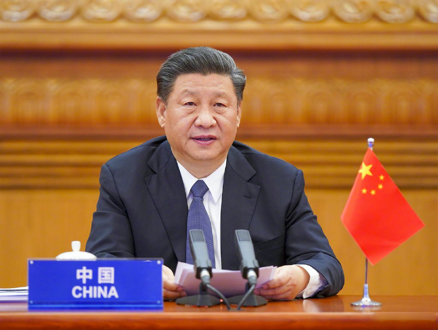 3月26日，国家主席习近平在北京出席二十国集团领导人应对新冠肺炎特别峰会并发表重要讲话。