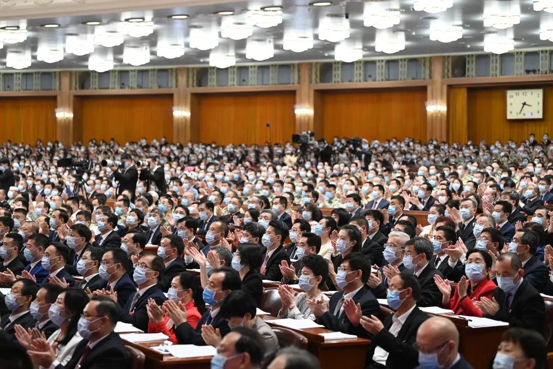 十三届全国人大三次会议在北京人民大会堂举行第二次全体会议。（新华社记者李学仁 摄）