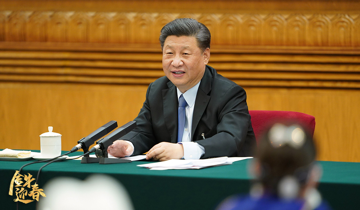 2020年5月22日，习近平总书记参加十三届全国人大三次会议内蒙古代表团的审议。