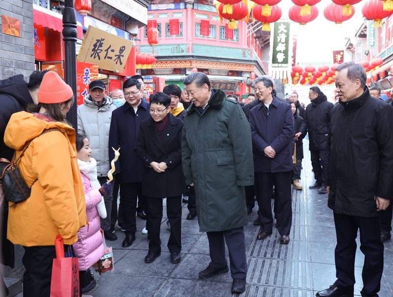 2024年2月1日，習(xí)近平總書記在天津古文化街考察。