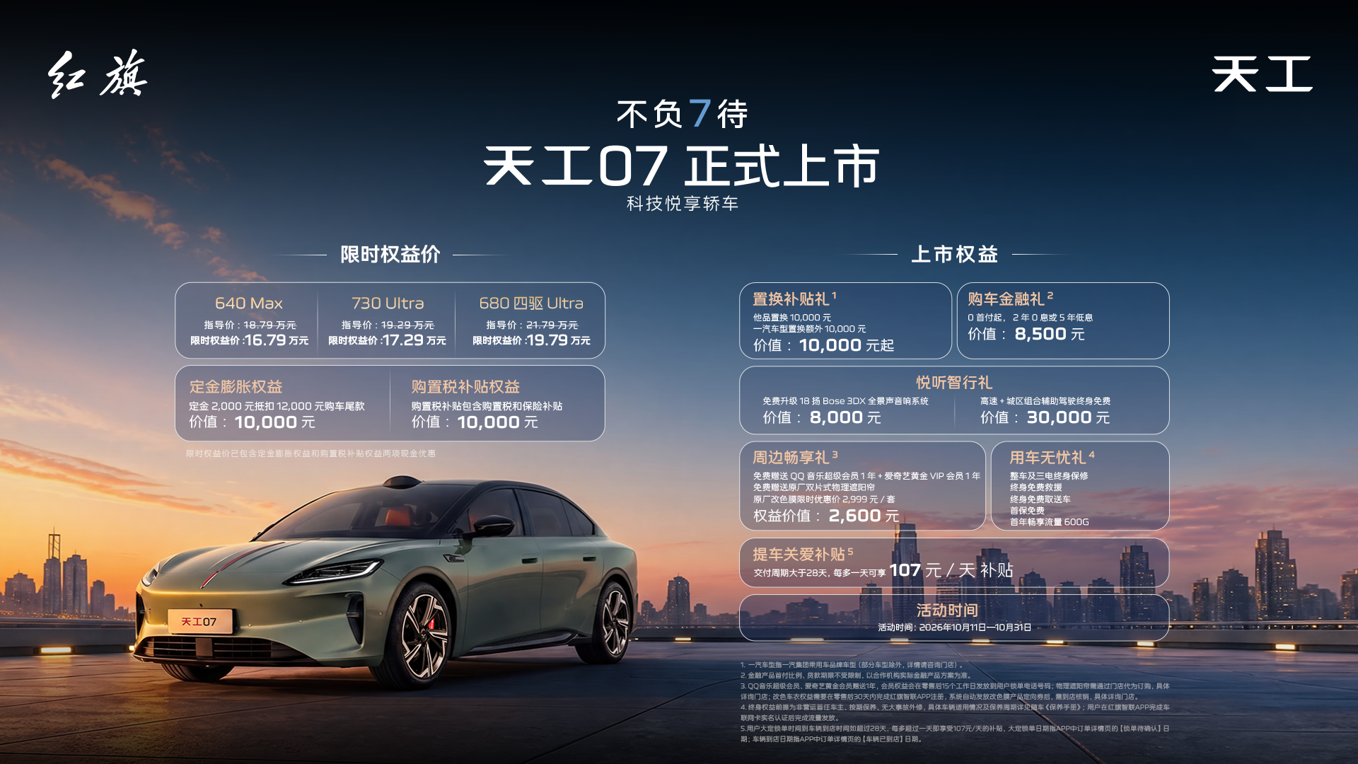 搭载司南智驾及灵犀座舱60红旗天工07上市1679万起(图2)