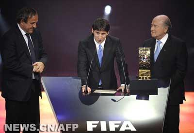 ntin Messi sacré Joueur Mondial 2009 de la FIFA