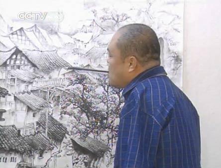Huang Guofu is drawing by month.