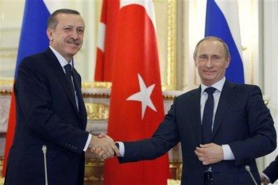 Russian&nbsp;Prime&nbsp;Minister&nbsp;Vladimir&nbsp;Putin,&nbsp;right,&nbsp;shakes&nbsp;hands&nbsp;with&nbsp;his&nbsp;Turkish&nbsp;counterpart&nbsp;Recep&nbsp;Tayyip&nbsp;Erdogan&nbsp;after&nbsp;their&nbsp;talks&nbsp;in&nbsp;Moscow,&nbsp;Russia,&nbsp;Wednesday,&nbsp;Jan.&nbsp;13,&nbsp;2010.&nbsp;Putin&nbsp;says&nbsp;Russia&nbsp;has&nbsp;received&nbsp;assurances&nbsp;that&nbsp;Turkey&nbsp;will&nbsp;by&nbsp;November&nbsp;give&nbsp;the&nbsp;green&nbsp;light&nbsp;to&nbsp;construct&nbsp;a&nbsp;gas&nbsp;pipeline&nbsp;under&nbsp;its&nbsp;sector&nbsp;of&nbsp;the&nbsp;Black&nbsp;Sea.(AP&nbsp;Photo/Alexander&nbsp;Zemlianichenko)&nbsp;