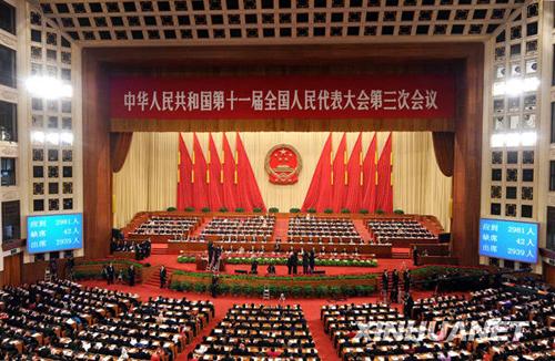 3月5日,第十一届全国人民代表大会第三次会议在北京人民大会堂开幕.