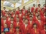 李长春会见参加第三十届奥运会中国体育代表团 勉励体育健儿取得运动成绩和精神文明双丰收