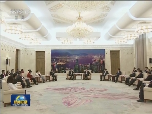 韩正会见香港工会联合会访问团