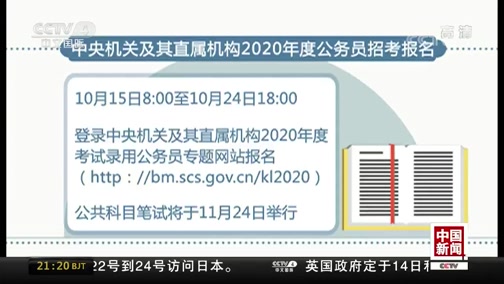 [中国新闻]中央机关及其直属机构2020年度公务员招考报名CCTV节目官网CCTV4央视网(cctv.com)