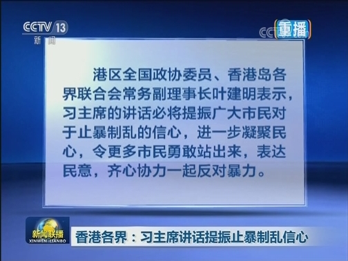 香港各界：习主席讲话提振止暴制乱信心