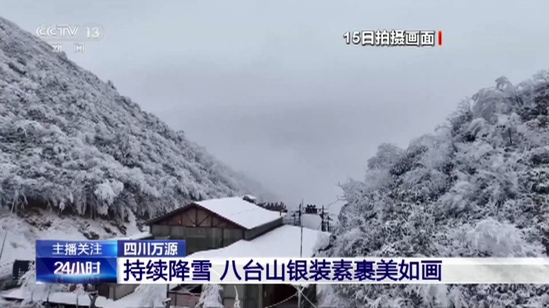 [24小时]四川万源 持续降雪 八台山银装素裹美如画