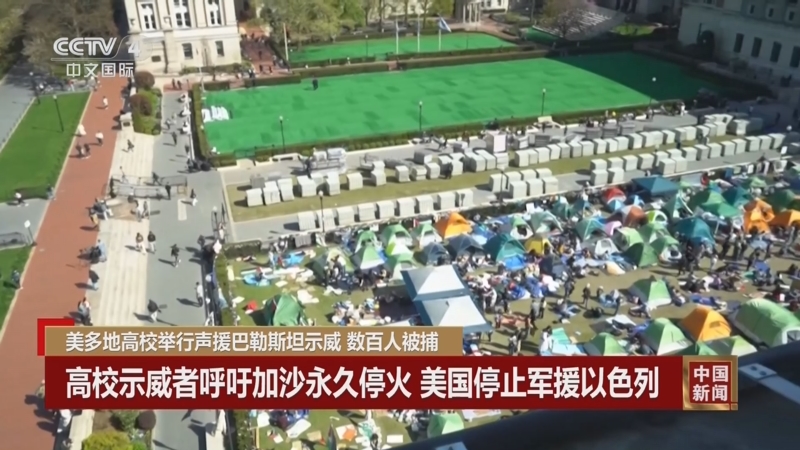 [中国新闻]美多地高校举行声援巴勒斯坦示威 数百人