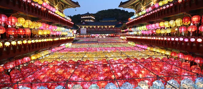 一周图片精选:韩国釜山灯笼阵
