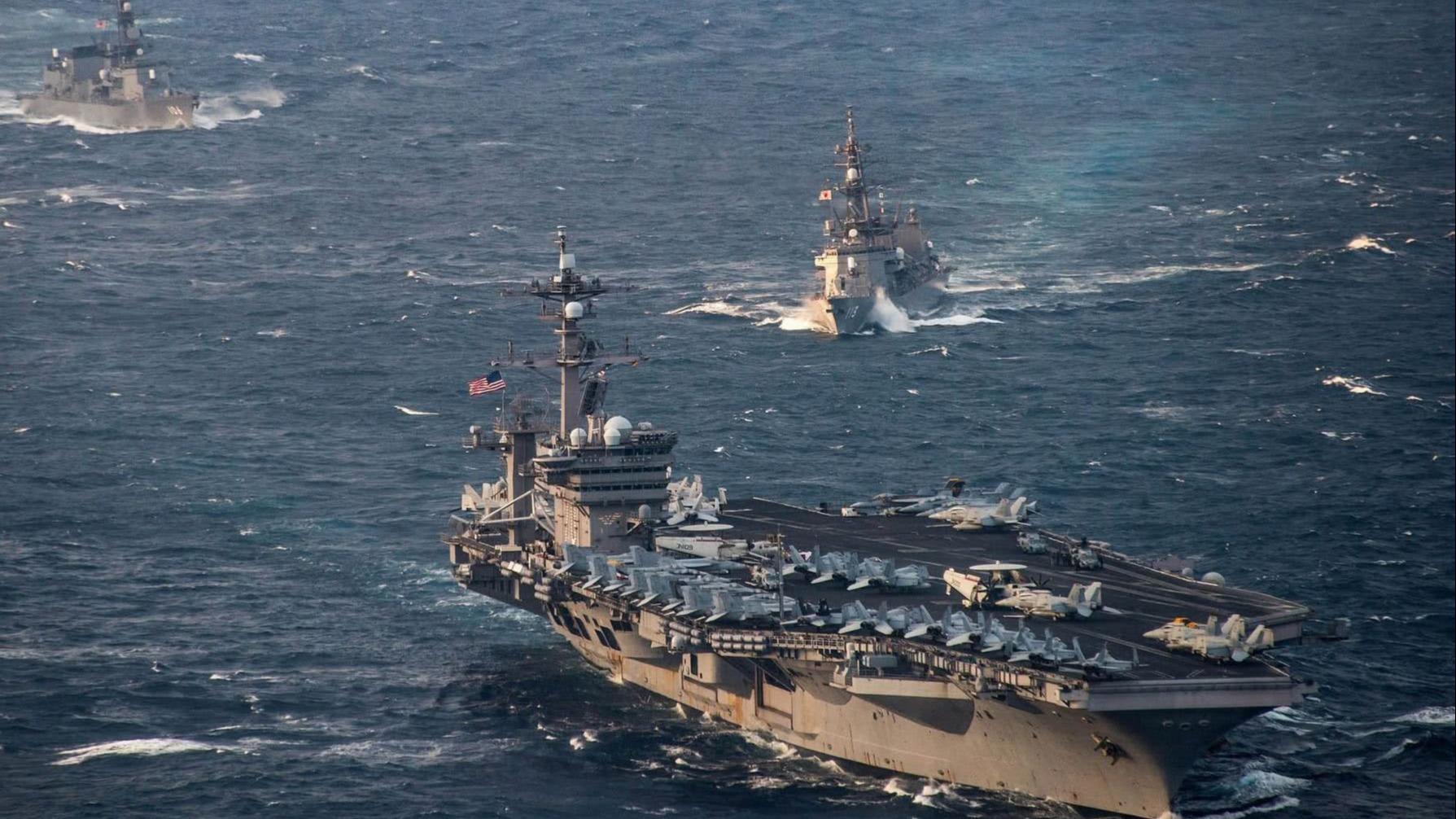 [正午国防军事]美英航母密集访日:美航母前脚走 英航母后脚到