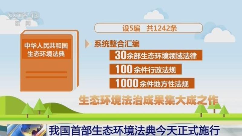 [朝闻天下]我国首部生态环境法典今天正式施行