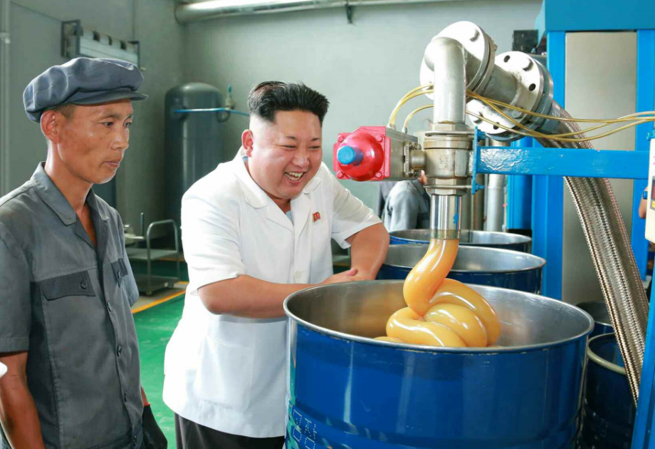 金正恩视察朝鲜润滑油工厂 笑容满面_新闻频道