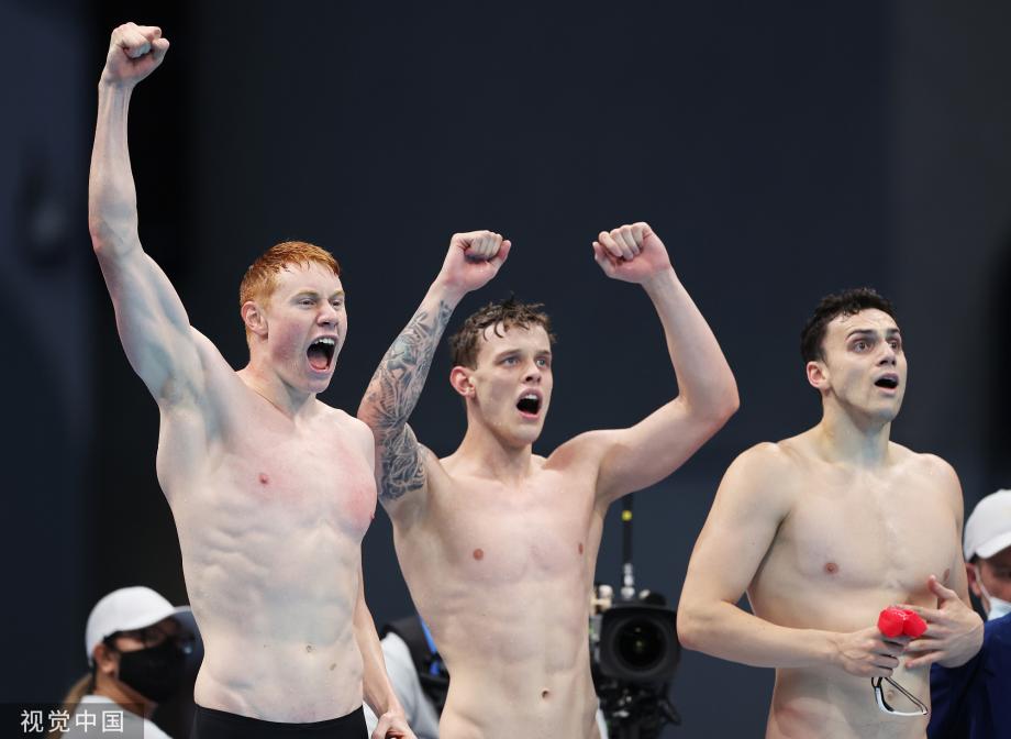 [图]奥运男子自由泳接力决赛 英国队夺金